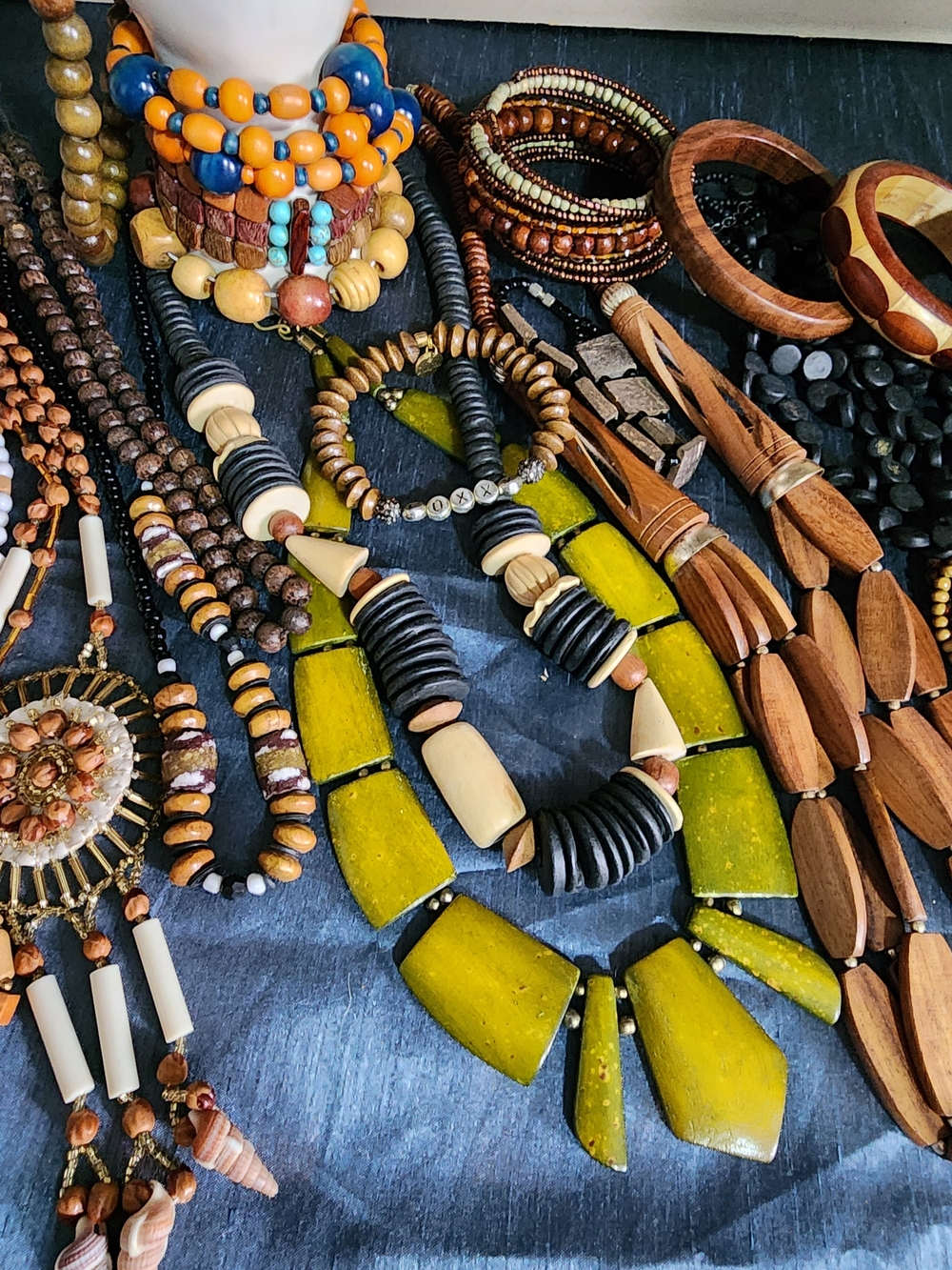 Huge Vintage Boho Wooden Jewelry Lot - Necklaces & Bracelets Wear Resell Fashion